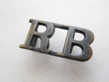 Rifle Brigade Blackened Brass Shoulder Title