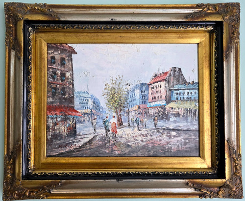 Large vintage signed oil - large,