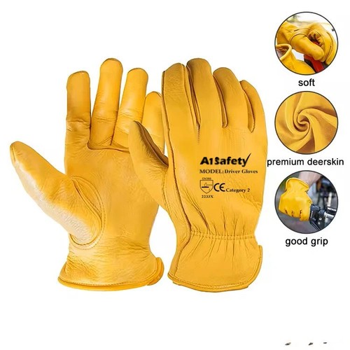 Yellow leather gardening - yellow,