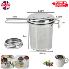 Stainless Steel Mesh Tea Infuser Strainer Metal Loose Leaf Cup Filter With Lid