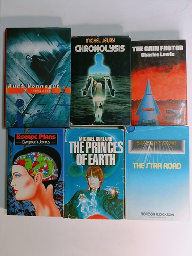 Six science fiction hardbacks - science,