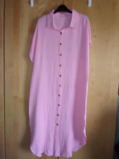 Ladies pink cheesecloth shirt maxi dress size M