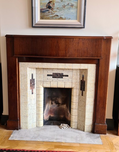 Art deco mahogany fire - mahogany,