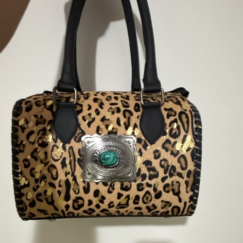 Leopard dyed cowhide and