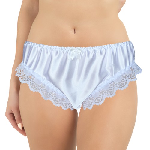 White satin lace sissy full - white,
