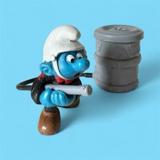Vintage Fireman Super Smurf Collectable Vinyl Figure toy 40216