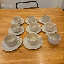 Hornsea Concept Cups And Saucers Set Of 8 Pottery Milk Jug Cream