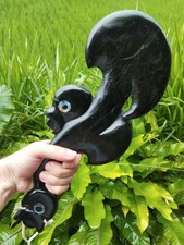 WAHAIKA Double Tiki RARE Museum-Quality NZ Black Pakohe Argillite w/ Paua Eye
