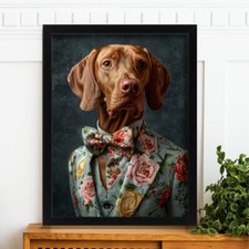 Chic Vizsla in Floral Suit Art