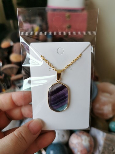 Fluorite pendant gold - fluorite,