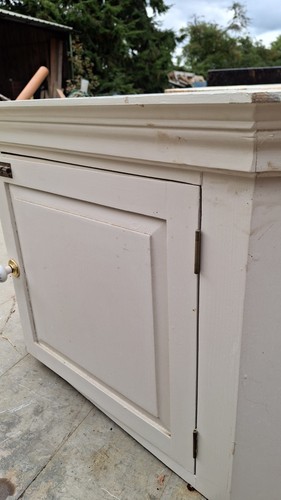 Painted pine corner cupboard - pine,