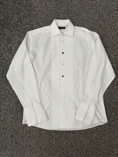 Christian Dior Vintage Tuxedo Dress Shirt Evening White Pleated Size 16” 41