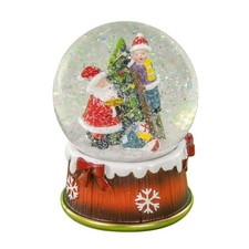 Christmas Decoration Wind Up Musical Santa Claus Snow globe Shake Glitter Dome