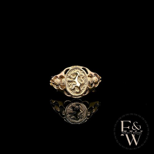 9ct gold signet - gold, ring