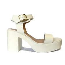 New Women ​Ladies White Platform Chunky Block Summer Heels ​Shoes​ Size 3 - 9