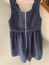 Girls hand made culottes age 4 Chest 23 inches Cotton Navy blue white spots