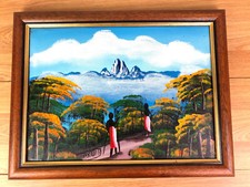 Haitian Scene Oil Painting On