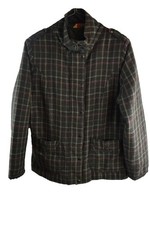 ALICE COLLINS Green Wool Field Coat size Uk 18 Womens Countrywear Checked Casual