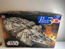 Vintage MB Puzz3d Star Wars Millenium Falcon Space Ship - Complete - 857 Pieces