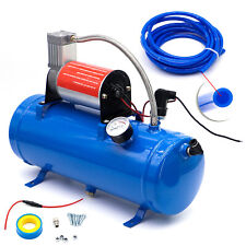 AIR HORN 6L TANK AIR COMPRESSOR 120PSI RV TRAIN TRUCK Vehicle 12V EMERGENCY