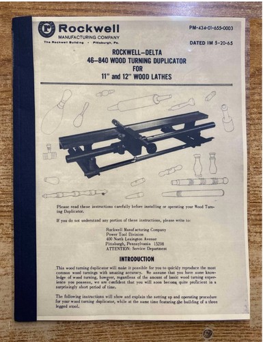 Lathe duplicator instruction - duplicator,