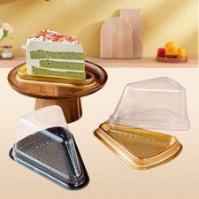 50pcs Cake Slice Boxes Plastic