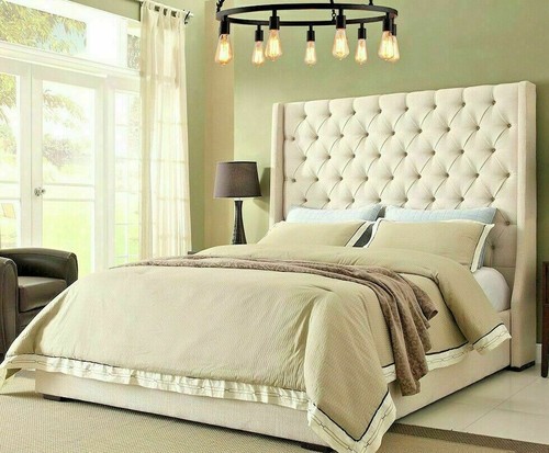 Winged bed upholstered frame - winged,