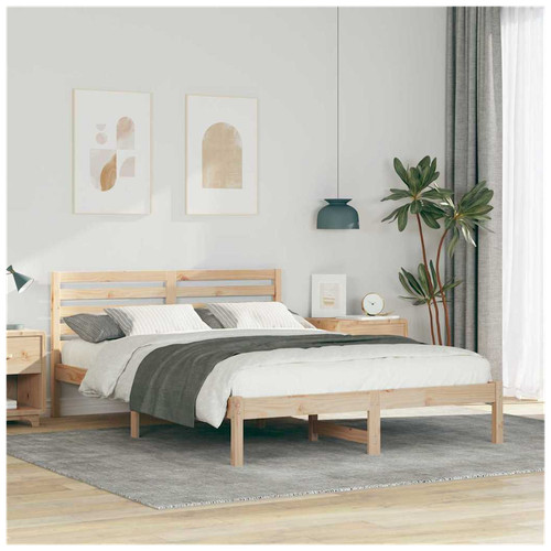 Bed frame solid pine wood - bed,