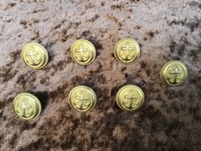 Vintage brass french naval buttons x7