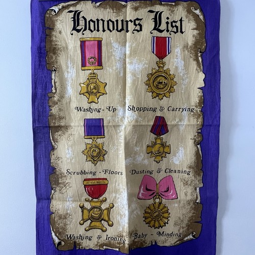 Vintage honours list tea - vintage, towel