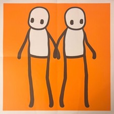 Stik Holding Hands ORIGINAL Official '20 Newspaper Poster +Prov Banksy Retna Art