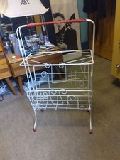 Vintage Mid-Century RED/WHITE  Musical Note Magazine Vinyl Rack 