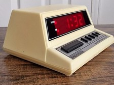 Timemaster Electronic Alarm Clock / Vintage / Space Age / Rare / Red / 80's 
