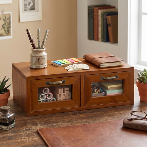 Wooden desktop organiser - wooden,
