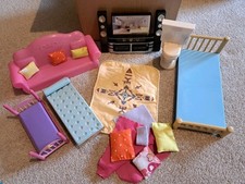 Dolls Hi-fi Combo, Bed, Sofa, Toilet And Accessories Job Lot Dolls Furniture 
