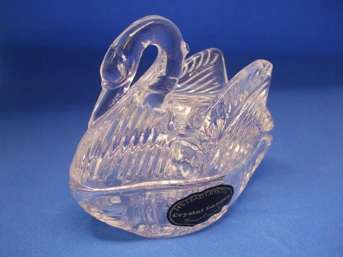 Swan cygnet crystal trinket - crystal,