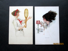 "GLAMOUR"   - 5 VINTAGE  ARTIST DRAWN CARDS   -  ALL DIFFERENT - ALL SHOWN