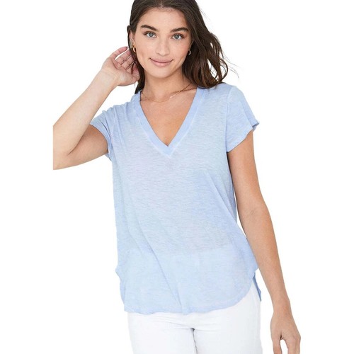 Bella dahl rib neck tee - rib, v-tee