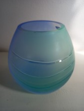 Caithness Glass blue /green ribbed bowl,label intact