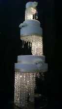 Crystal cake stand + 2 separators chandelier wedding cake with LED Lights,set