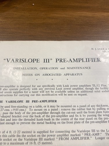 Leak amplifier pre - leak,