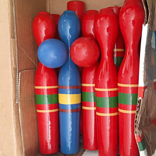 Wood ten pin bowling - ten-pin, pins