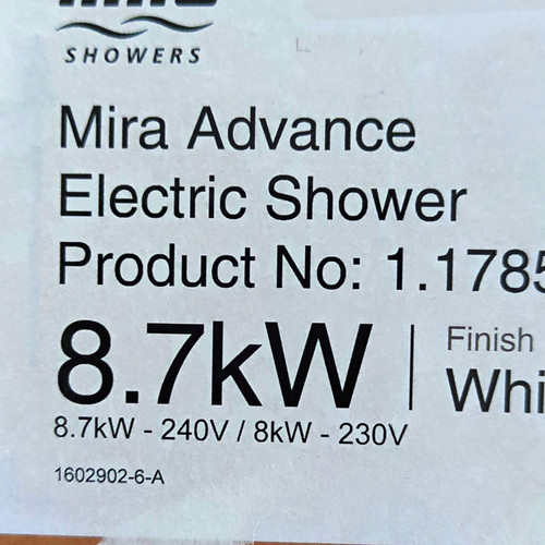 Mira advance electric shower - mira,