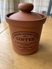 The Original Suffolk Canister Coffee Henry Watson Pottery England Terracotta. 
