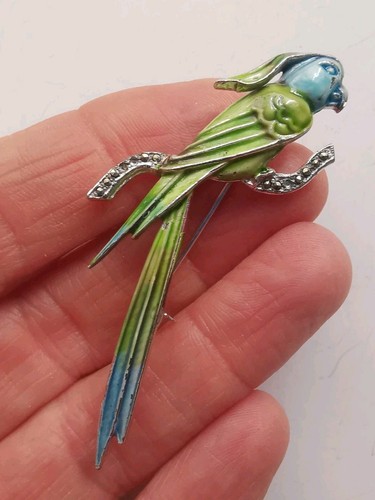 Vintage silver tone enamel - vintage,