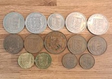 Joblot 14 X Bailiwick Of Jersey Coins Inc 10p, 2p, 1p & One Fourth Of A Shilling