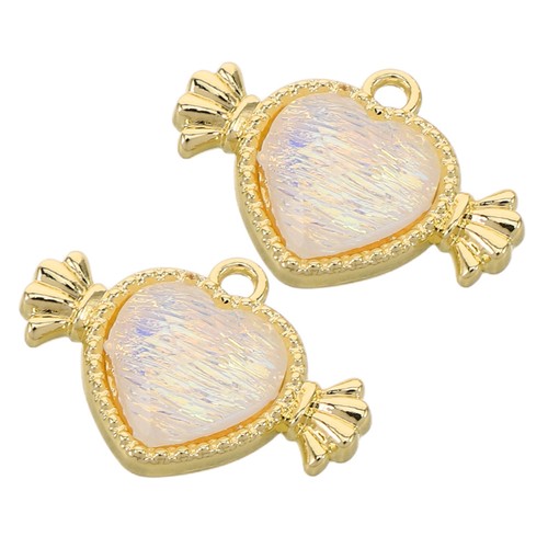 2pcs heart pendant charms - ,