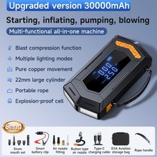 9000A Car Jump Starter With Air Compressor Pack Booster 12V Power Bank