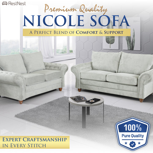 Chesterfield sofa grey fabric - chesterfield,
