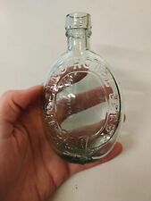 Midland Hotel Derby Whiskey Spirit Flask Bottle Clear Glass Antique Bottle
